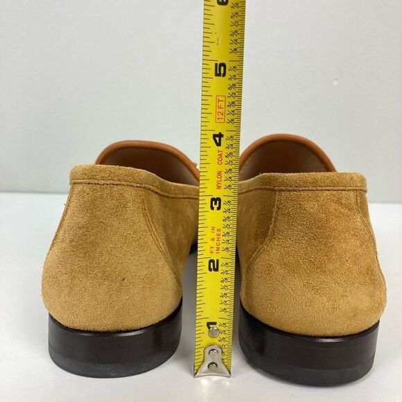 Hyusto Mick Moccasin Light Brown Mustard Yellow Suede Gold Brass Loafers‎ 40 EUR - Picture 5 of 9